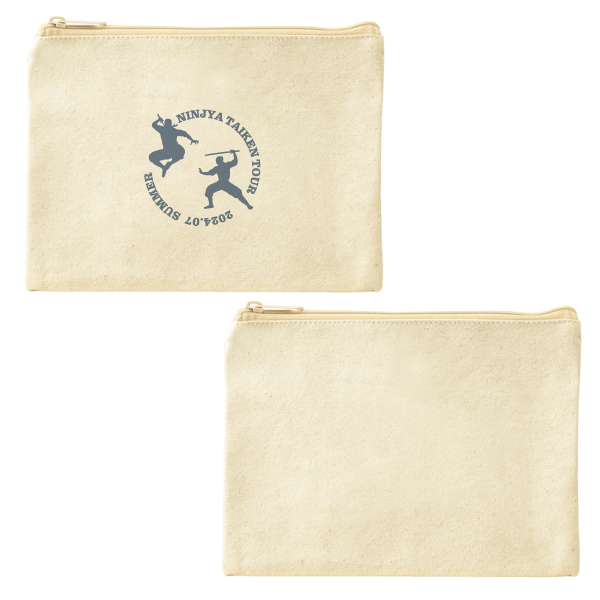 12オンス・厚生地フラットコットンポーチ(S)ナチュラル