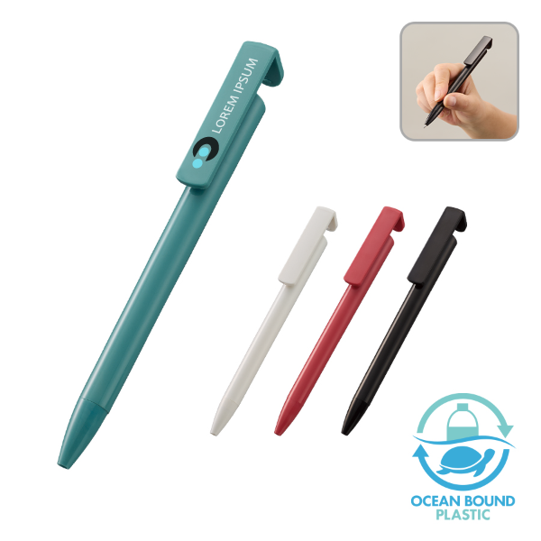 ポーチ製作所 スマホスタンド付OBPボールペン(再生PET)