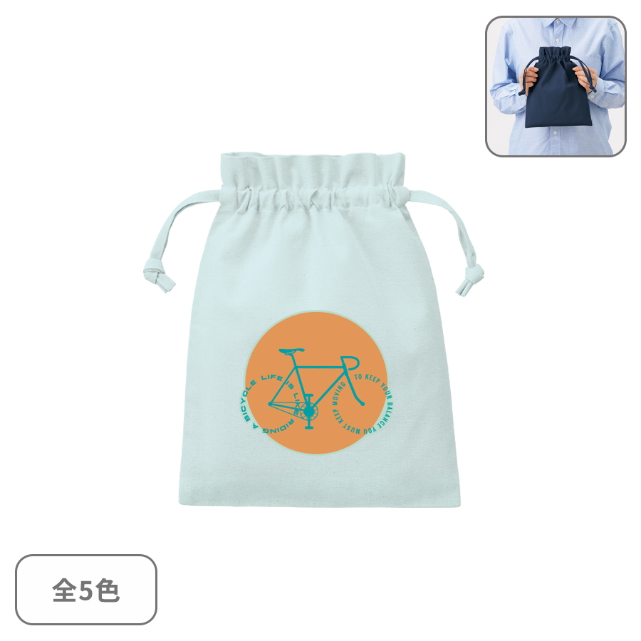 厚手コットンフリル巾着(M)