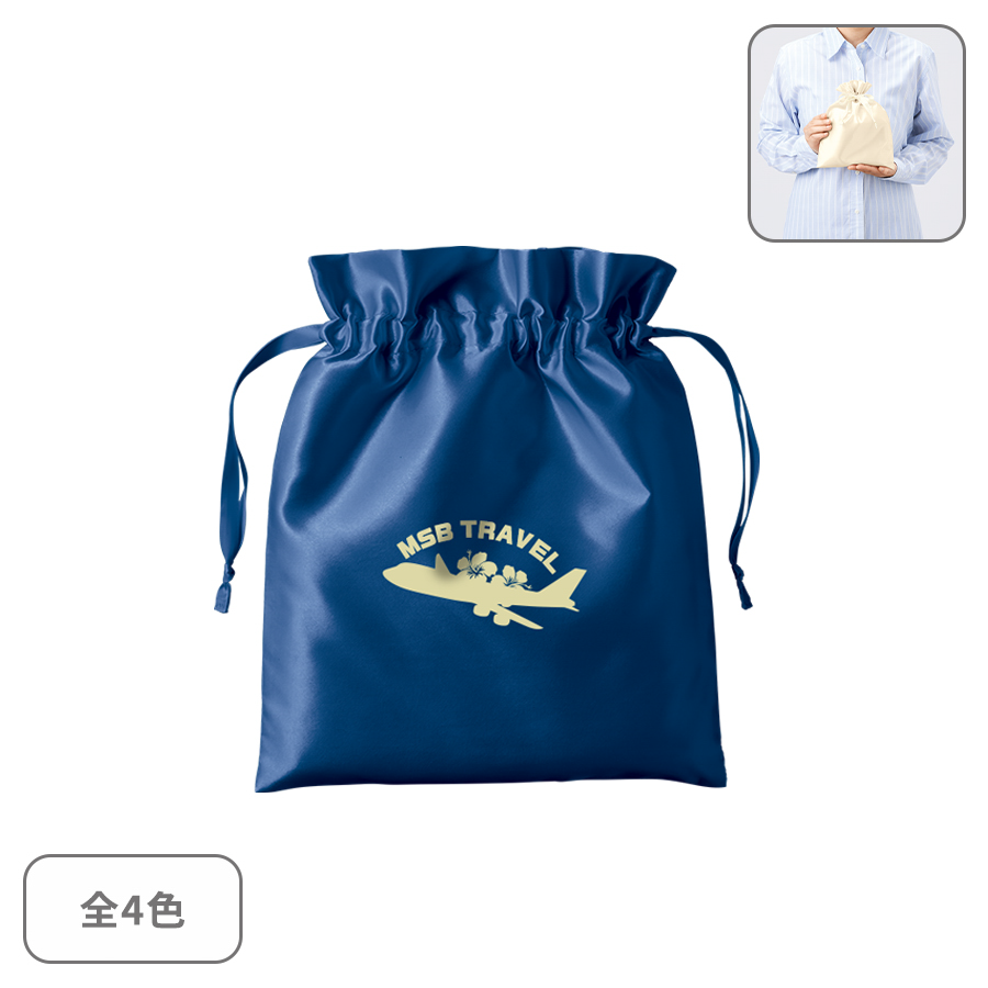 サテンフリル巾着(M)